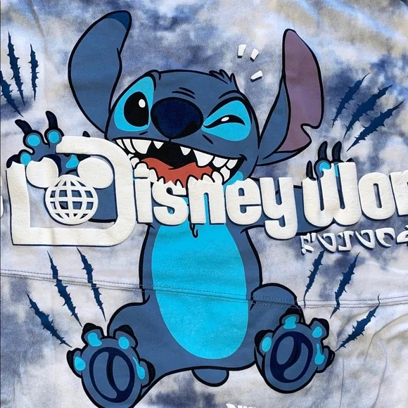 Walt Disney World Spirit Jersey Stitch Blue Tie Dyed Size XS - Picture 10 of 13